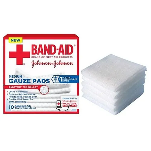 Johnson & Johnsonnsumer - 111657000 - J & J Band-Aid First Aid Gauze Pads 3" x 3" 10 CT.  Sterile.