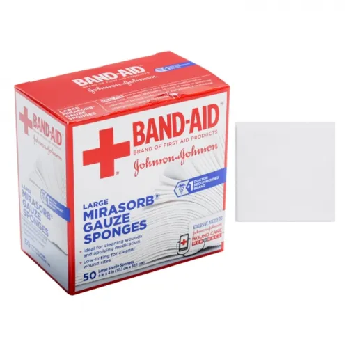 Johnson & Johnsonnsumer - 111876800 - J & J Band-Aid First Aid NoMirasorb Gauze 4" x 4".