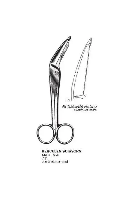 Teleflex Medical - KMedic - KM31834 - Bandage Scissors Kmedic Hercules 7-1/2 Inch Length Finger Ring Handle Angled Sharp Tip / Blunt Tip