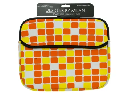 Kole Imports - EL311 - Protective Tablet Case With Orange Squares Design