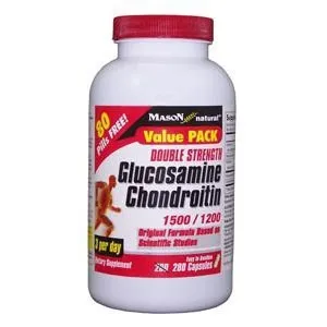 Mason Vitamins - 1303-280 - Glucosamine Chrondroitin Double Strength 1500/1200  3/Day Capsules, 280 Count.