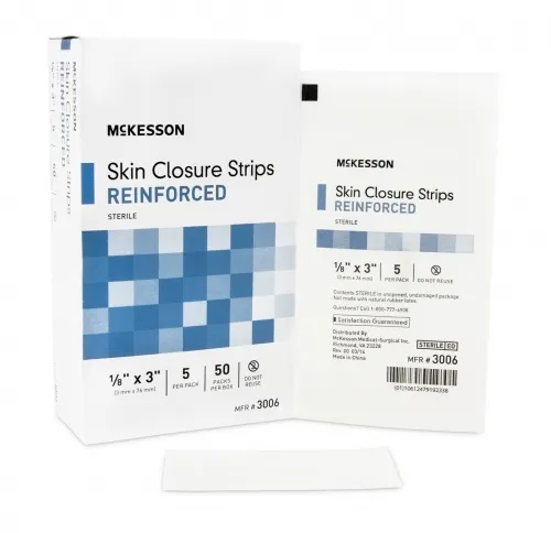 McKesson - From: 3000 To: 3011  Skin Closure Strip  1/4 X 3 Inch Nonwoven Material Flexible Strip Tan