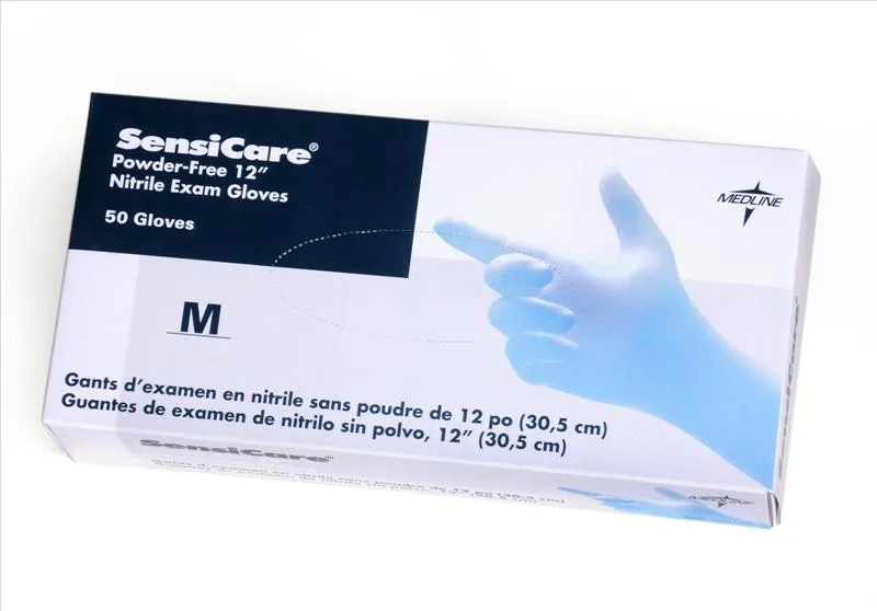 Medline - SensiCare - From: MDS1284 To: MDS1287 -  Extended Cuff Nitrile Exam Gloves