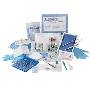 Medical Action - 56975C - Central Line Kit Includes: Alcohol Swabstick, CHG, Nitrile Exam Gloves, Dressing Change Label, Mask with Ear Loops, Transpore Tape
