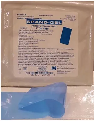Meditech - SPHSA3 - Spand-Gel? Hydrogel Dressing Sheet Sterile 3"x8" 30-cs