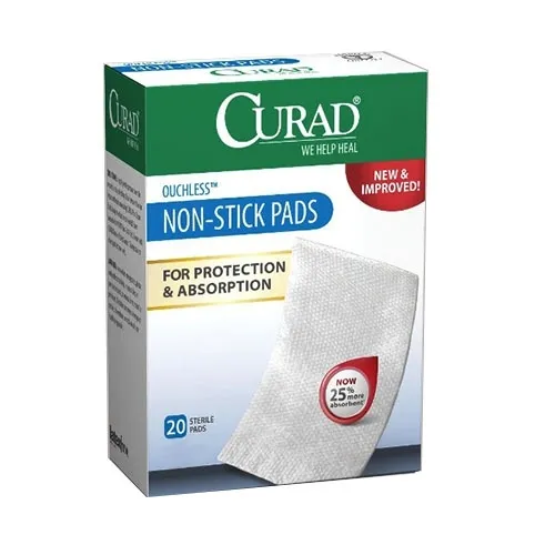 Medline Industries - CUR47147RB - Curad Non-Stick Adhesive Pad, 2" x 3", Cotton/Polyester, Latex-free, Sterile
