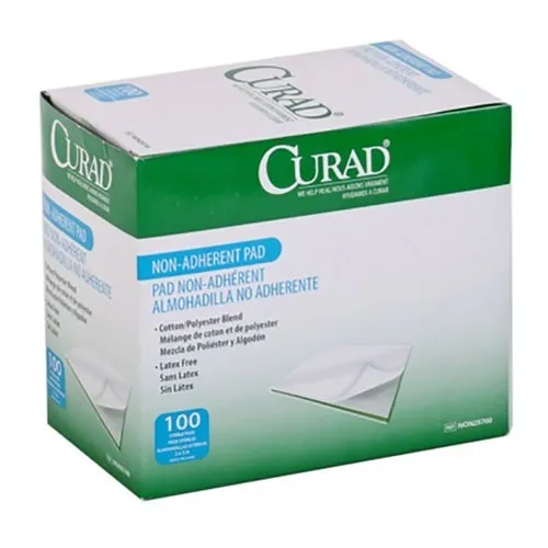 Medline Industries - CUR47395RB - Curad Non-Stick Pad, 2" x 3", Cotton/Polyester, Latex-free, Sterile