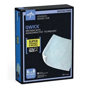 Medline - MSC5868 - Industries Qwick Non Adhesive Wound Dressing, 6.125" x 8" (15.6 x 20.3 cm) rectangle.