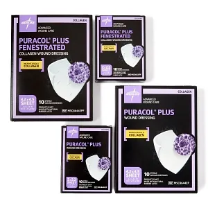 Medline - Puracol Plus - MSC8644EP -  Collagen Dressing  4 1/4 X 4 1/2 Inch Rectangle