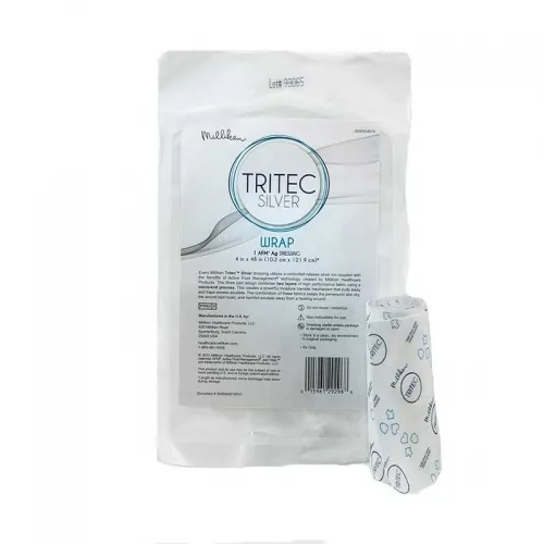 Milliken Healthcare - 3000004575 - Products Tritec Silver Antimicrobial Wound Contact Layer Dressing 4" x 48" Extremity Wrap with Active Fluid Management and SelectSilver Silver Ion Technology, Flexible.