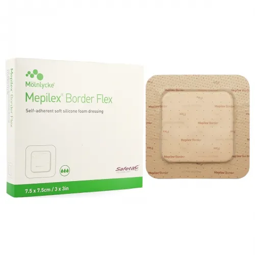 Molnlycke - From: 595200 To: 595600  Health Care UsMepilex Border Flexible SelfAdherent Absorbent Bordered Foam Dressing, 6" x 6", Replaces SC295400.