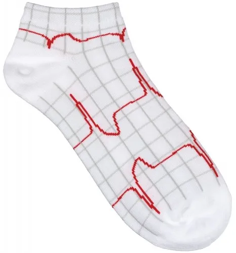 Prestige Medical - 377-HRB - Socks - Heartbeat Ekg Nurse Socks - Single Pairs