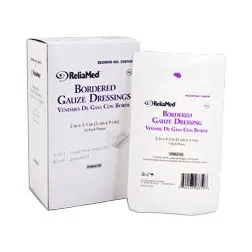 Reliamed - B235 - ReliaMed Sterile Bordered Gauze Dressing, 2" x 3 1/2", Pad Size 3/4" x 2"