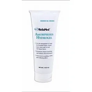 Cardinal Health - Med - Reliamed - HG03 - Cardinal Health Essentials Hydrogel Dressing. Aloe vera and glycerin moisturize the wound. Promotes autolytic debridement. Non-toxic. Fragrance free. Made in the USA. 3 oz. tube. Non-Sterile, Each