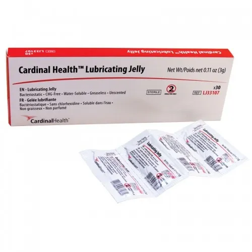 Cardinal Health - 33107 - Med Lubricating Jelly, 3 g Foil Packets, Sterile, Water Soluble, Nongreasy.