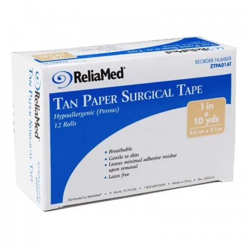 Cardinal Health - Med - Reliamed - PA01AT - Cardinal Health Essentials Paper Tape 1" x 10 yds., Tan