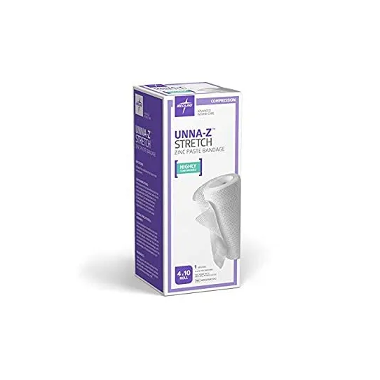 Medline - Unna-Z - NONUNNAS140 - Industries Unna Z Unna Z Zinc Oxide Paste Stretch Elastic Bandage, 4" x 10 yd.