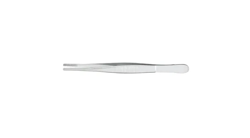 McKesson - 43-1-705 - Argent Dressing Forceps Argent Von Graefe 4 1/2 Inch Length Surgical Grade Stainless Steel NonSterile NonLocking Thumb Handle Straight Serrated Tips