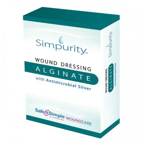 Safe n Simple - Simpurity - SNS51720 -  Silver Alginate Dressing  4 X 5 Inch Rectangle Sterile