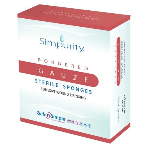 Safe N Simple - Simpurity - SNS52324 - Safe n Simple  Gauze Sponge  6 X 6 3/4 Inch 2 Per Pack Sterile 12 Ply Rectangle