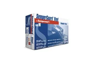SemperGuard - Sempermed USA - VPF103 - Glove, Industrial, Disposable, Vinyl, Powder Free (PF), Smooth Surface, Beaded Cuff, Ambidextrous