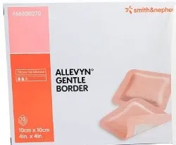 Smith & Nephew - Allevyn Gentle Border - 66800270 -  Foam Dressing  4 X 4 Inch With Border Film Backing Silicone Gel Adhesive Square Sterile