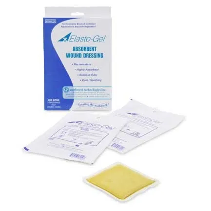 Southwest Technologies - DR8800 - Elasto Gel Wound Dressing without Tape 8" x 16", Mildly Adhesive, Sterile, Bacteriostatic, Highly Absorbent, Occlusive