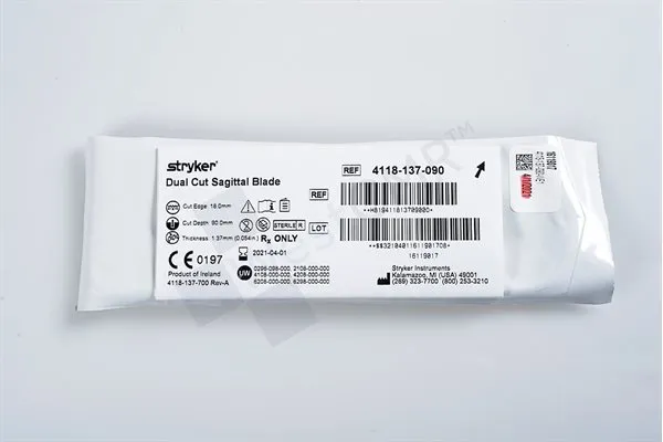 Stryker - 4118-137-090 - STRYKER DUAL CUT SAGITTAL BLADE 1.37MM THICKNESS