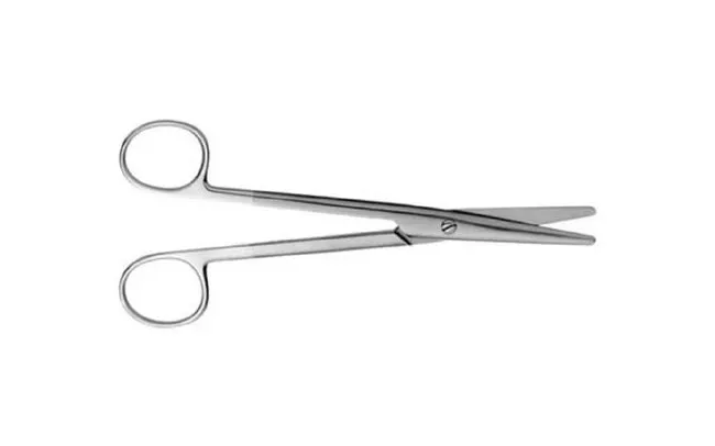 V. Mueller - Vital - SU1814 - Dissecting Scissors Vital Mayo 6-3/4 Inch Length Surgical Grade Stainless Steel / Tungsten Carbide NonSterile Finger Ring Handle Curved Blunt Tip / Blunt Tip