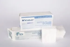 TIDI Products - 908224 - Cotton-Filled Sponge, 8-Ply, 4" x 4", Non-Sterile, 100/bg, 20 bg/cs