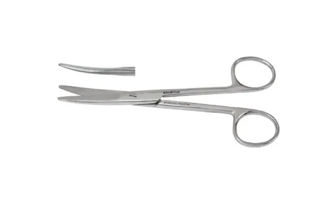 Integra Lifesciences - Vantage - V95126 - Dissecting Scissors Vantage Mayo 6-3/4 Inch Length Office Grade Stainless Steel Finger Ring Handle Curved Blade Blunt Tip / Blunt Tip
