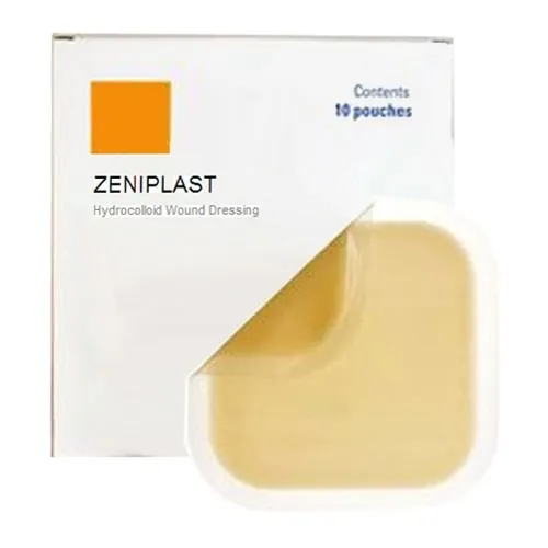 Focus Health Group - 50022 - ZeniMedical ZeniPlast Hydrocolloid Dressing 2" x 2". Low Profile edge helps to prevent lifting. Extended wear dressing (up to 7 days), polyurethrane cover, waterproof.